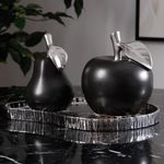 Pera Decorativa Negra con Plateado