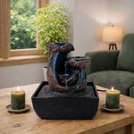 Fuente Decorativa con Luz 3 Niveles Diseño Curvo de Mesa