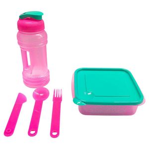 Set Plato Cuadrado de 3.5 tz con Cubiertos y Pachón Multicolor