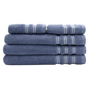 Toalla de Baño Chicago Color Azul con líneas Blancas