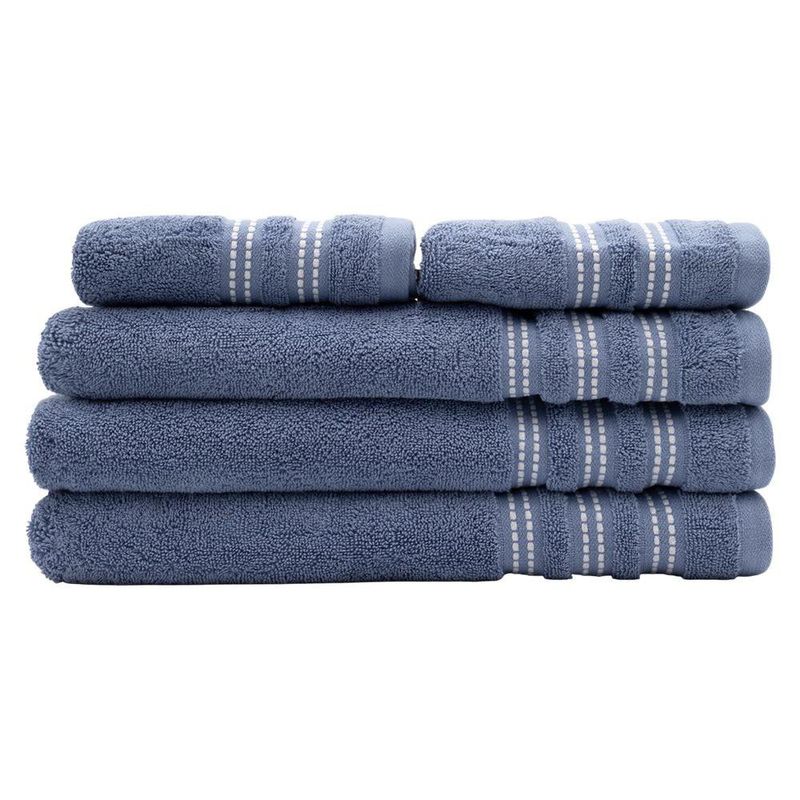 Toalla de Baño Chicago Color Azul con líneas Blancas