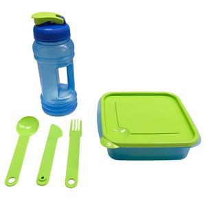 Set Plato Cuadrado de 3.5 tz con Cubiertos y Pachón Multicolor