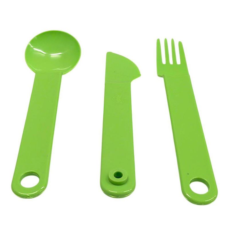 Set Plato Cuadrado de 3.5 tz con Cubiertos y Pachón Multicolor