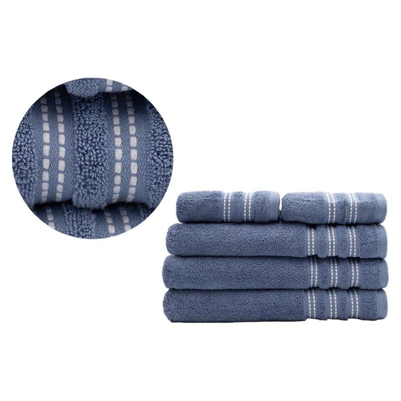 Toalla de Manos Chicago Color Azul con líneas Blancas