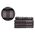 Toalla de Baño Chicago Color Gris con líneas Blancas