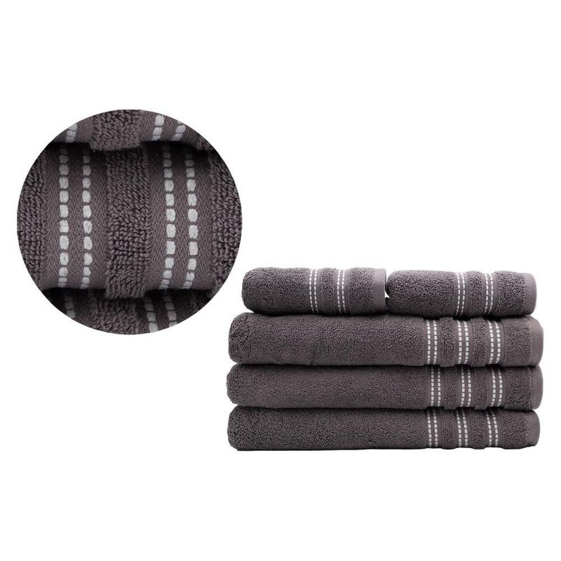 Toalla de Baño Chicago Color Gris con líneas Blancas