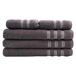 Toalla de Baño Chicago Color Gris con líneas Blancas