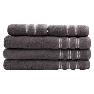 Toalla de Manos Chicago Color Gris con líneas Blancas