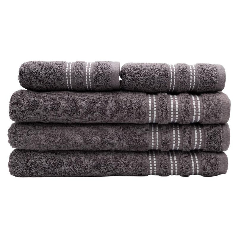 Toalla de Manos Chicago Color Gris con líneas Blancas