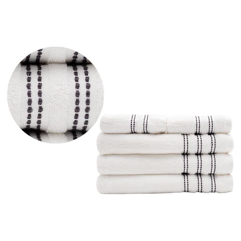 Toalla de Baño Chicago Color Blanco con líneas Charcoal