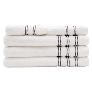 Toalla de Baño Chicago Color Blanco con líneas Charcoal