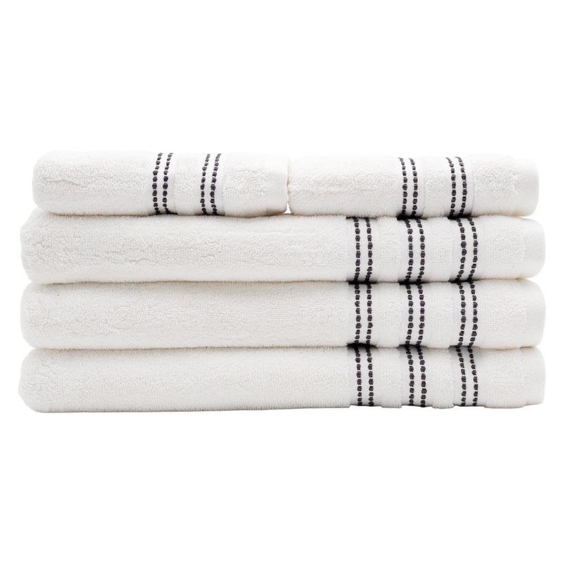 Toalla de Baño Chicago Color Blanco con líneas Charcoal