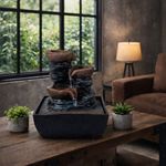 Fuente Decorativa con Luz 3 Niveles Diseño Rocas de Mesa