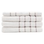 Toalla de Baño Boston Color Blanco con líneas Taupe