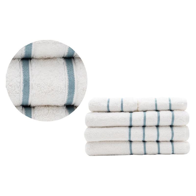 Toalla de Manos Boston Color Blanco con líneas Aqua