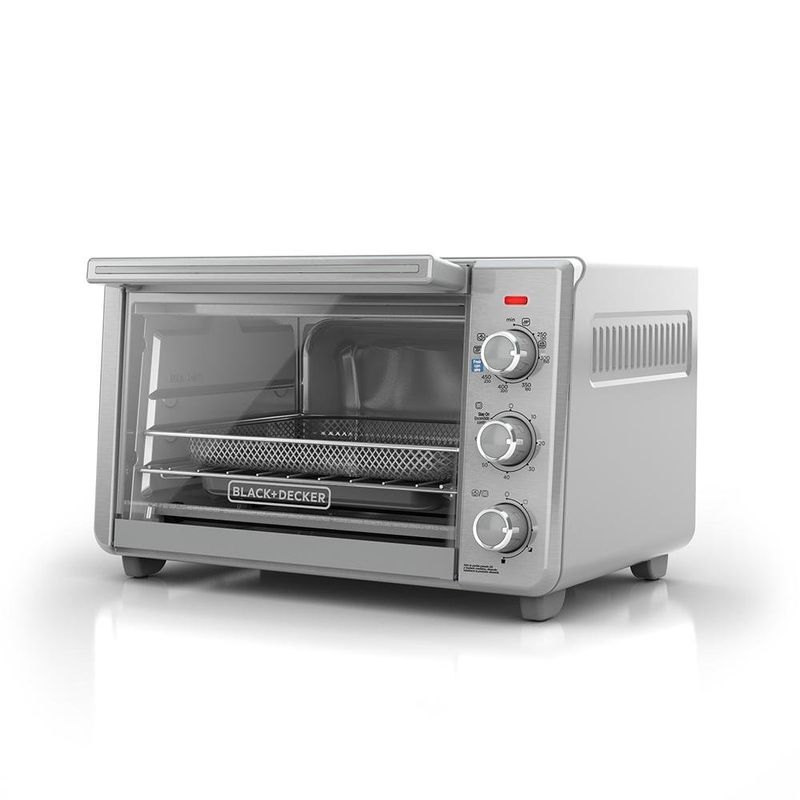 Horno Tostador con Freidora de Aire Black+Decker de 21.8 L Color Plateado