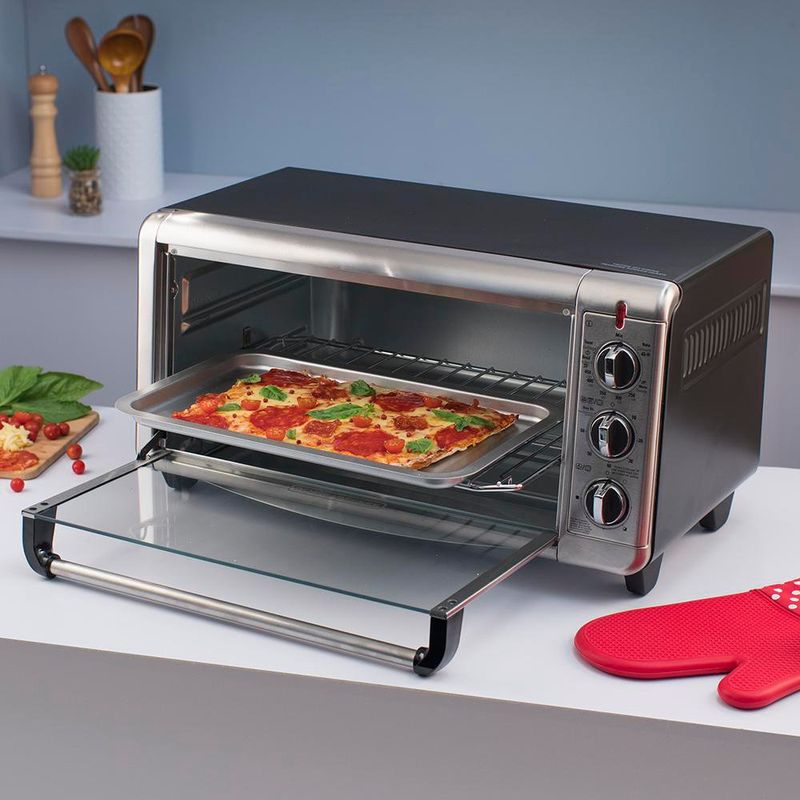 Horno Tostador Extra Ancho Black+Decker de 1500 W Color Plateado