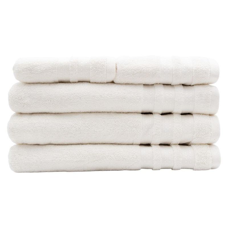 Toalla de Baño Chicago Color Blanco con líneas Beige