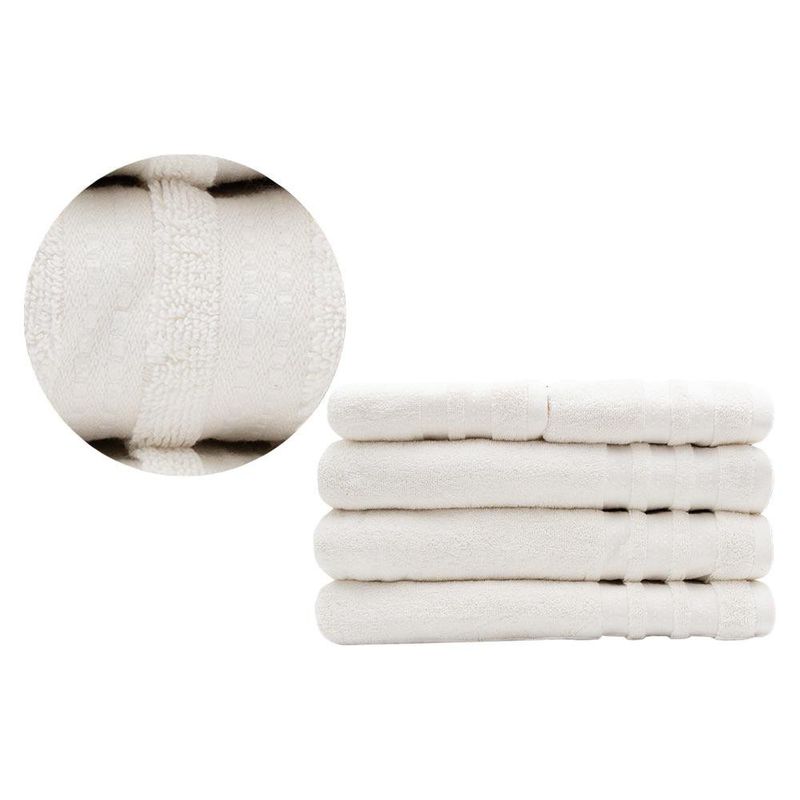 Toalla de Baño Chicago Color Blanco con líneas Beige