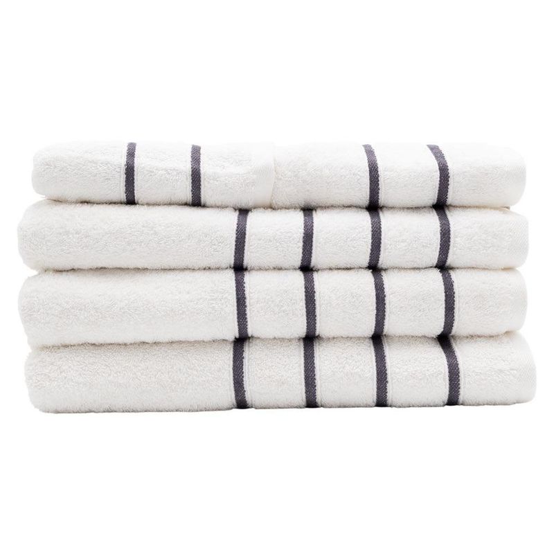 Toalla de Baño Boston Color Blanco con líneas Grises