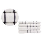 Toalla de Baño Boston Color Blanco con líneas Grises