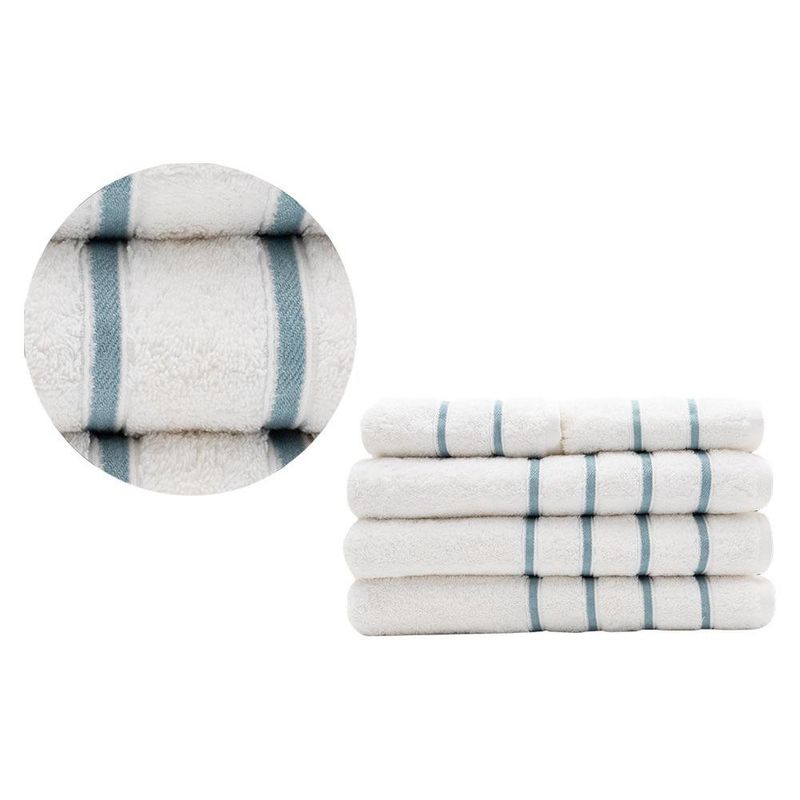 Toalla de Baño Boston Color Blanco con líneas Aqua