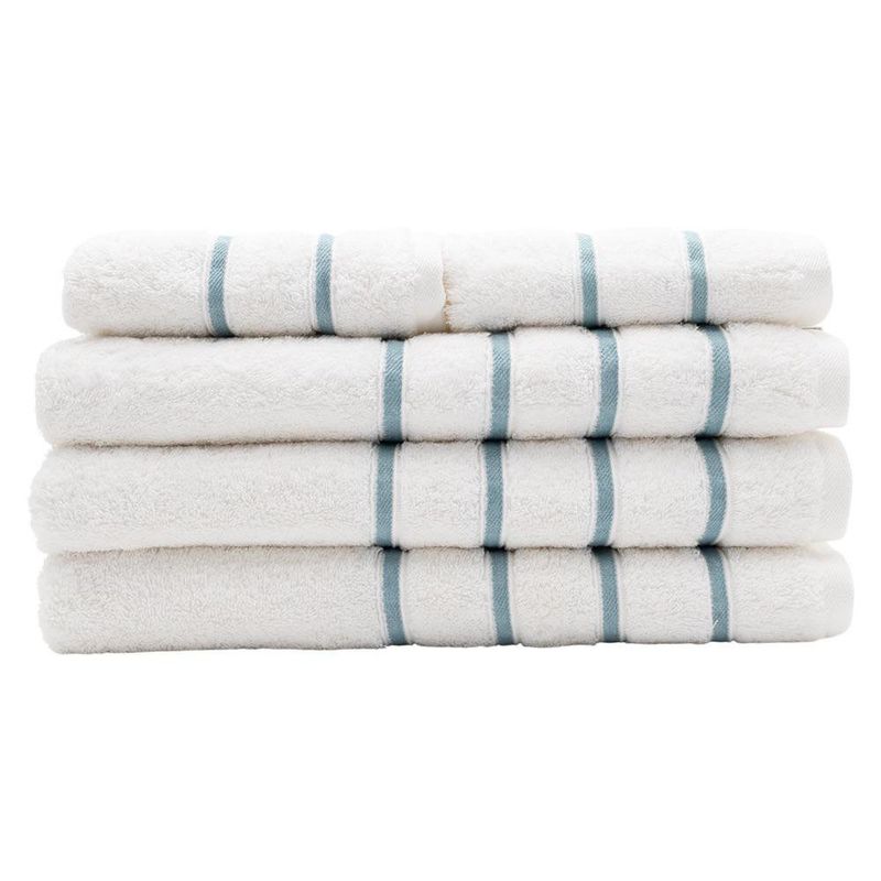Toalla de Baño Boston Color Blanco con líneas Aqua