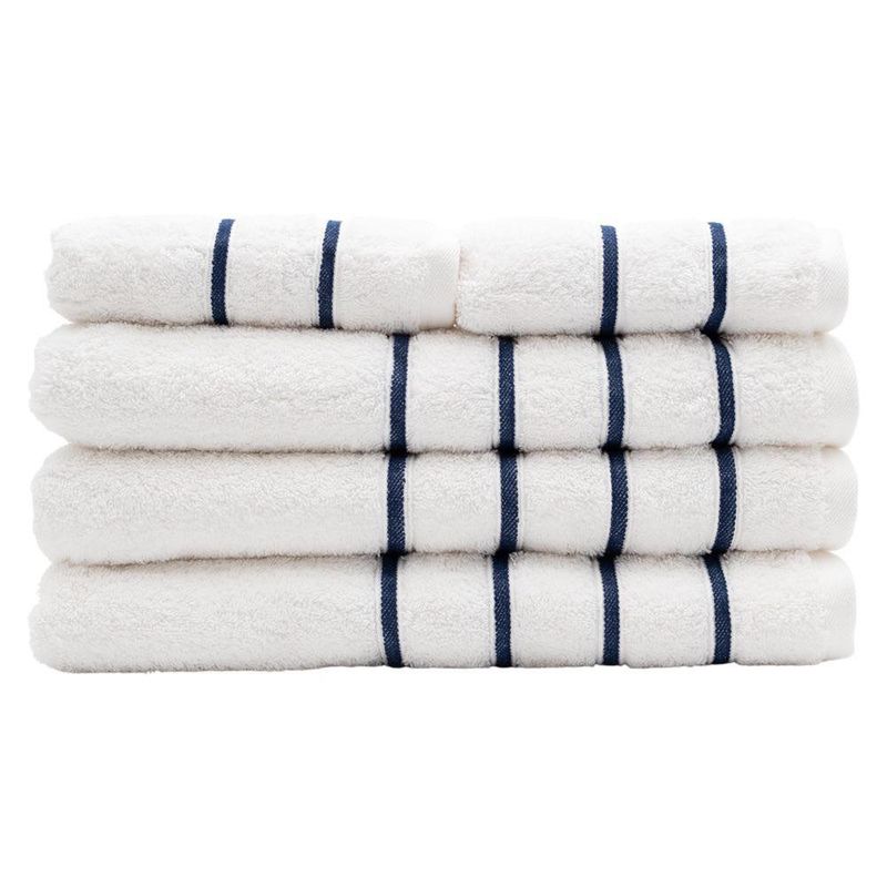Toalla de Manos Boston Color Blanco con líneas Navy