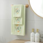 Set de 3 Toallas Viva Bordadas Color Verde