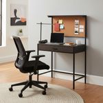 Escritorio Hematita Negro con Panel de Corcho 75x45 cm