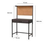 Escritorio Hematita Negro con Panel de Corcho 75x45 cm