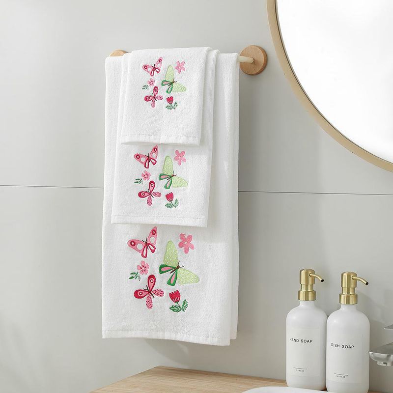 Set 3 Toallas Blancas Mariposas