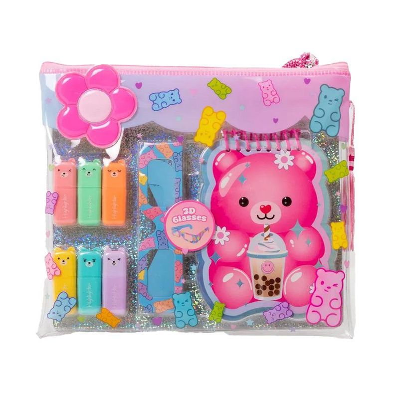 Set de Accesorios Escolares con Libreta y Resaltadores