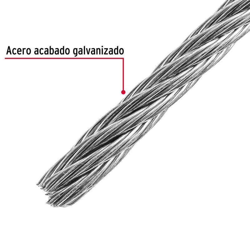 Cable Rígido de Acero 3/16 plg por Metro