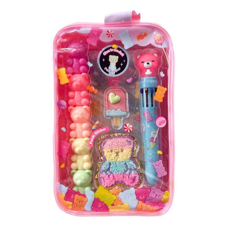 Set de Accesorios Escolares con Osito y Dulces