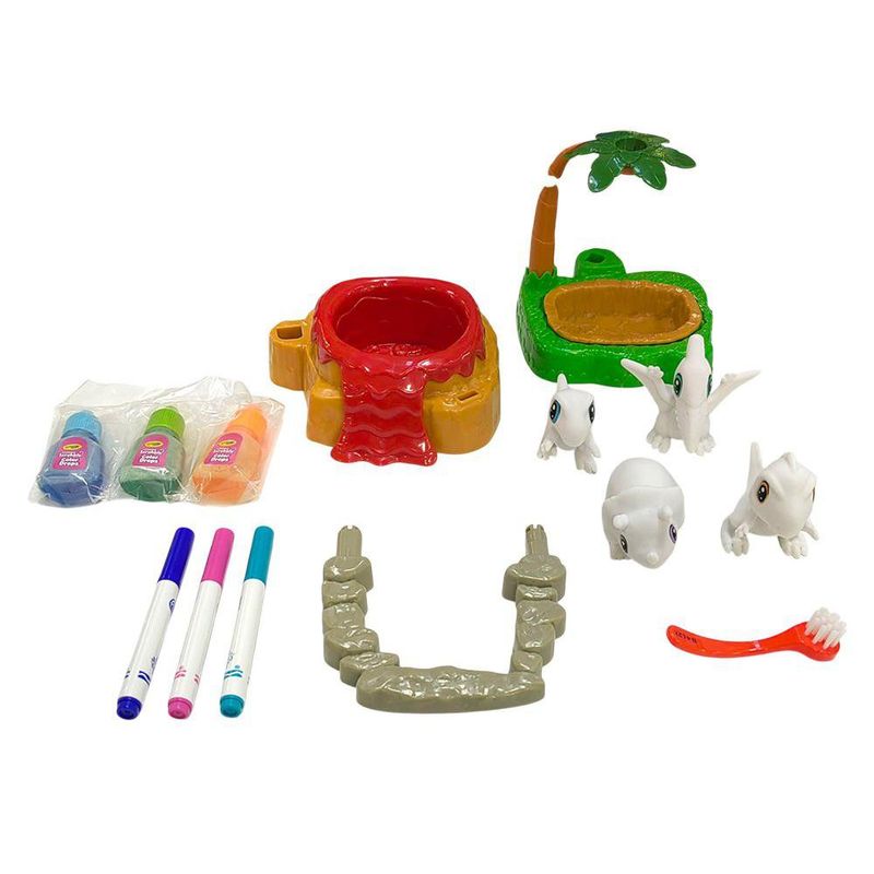 Set Crayola Color Pets Dinosaurios Pinta y Báñalos 12 piezas