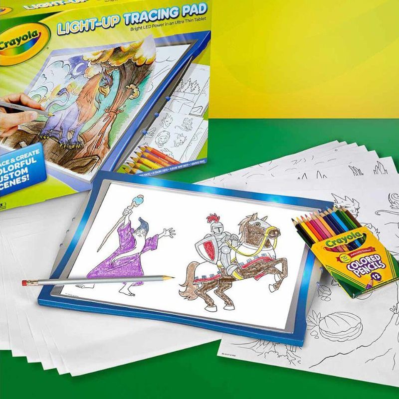 Set Crayola Light-Up Tracing Pad Dragones con Lápices de Colores