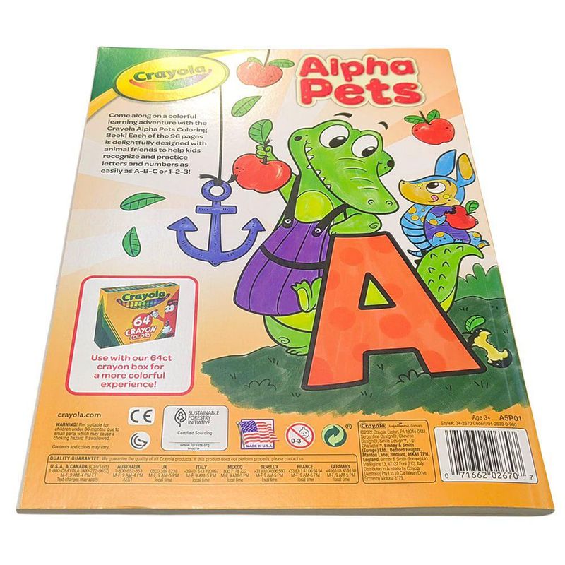 Libro para Colorear Crayola Alpha Pets de 96 páginas