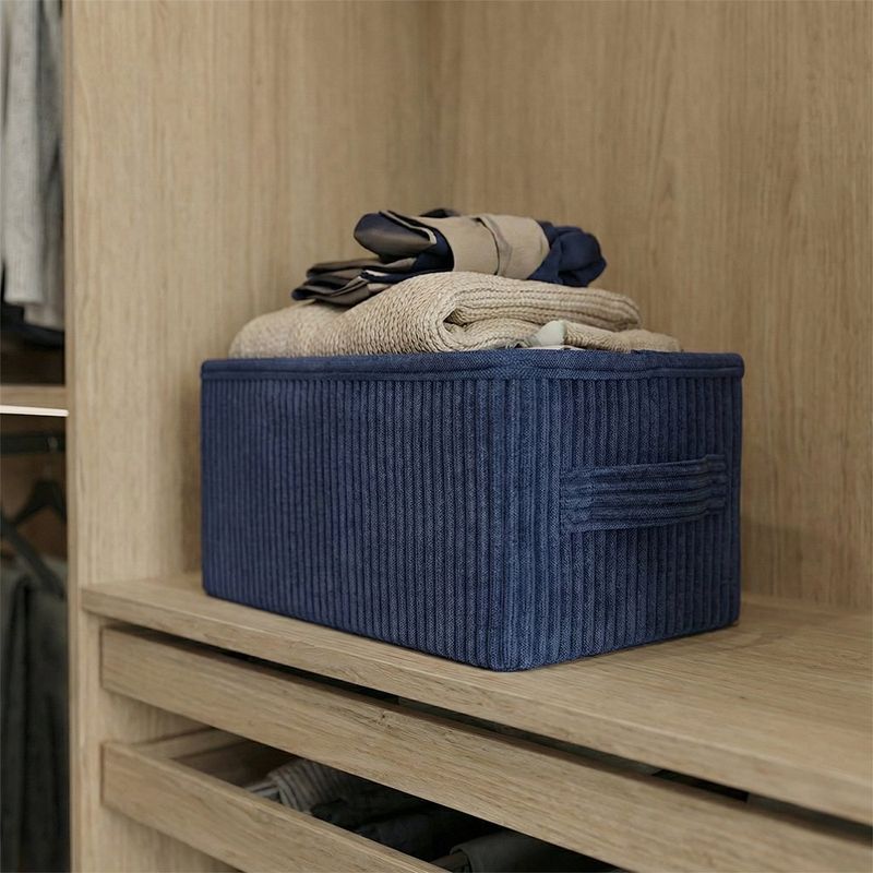 Caja Plegable de Tela de 14 x 14 x 31 cm Color Azul