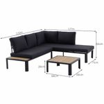 Sofá en L Gris Oscuro con Mesa Central