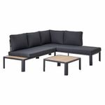 Sofá en L Gris Oscuro con Mesa Central