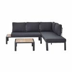 Sofá en L Gris Oscuro con Mesa Central