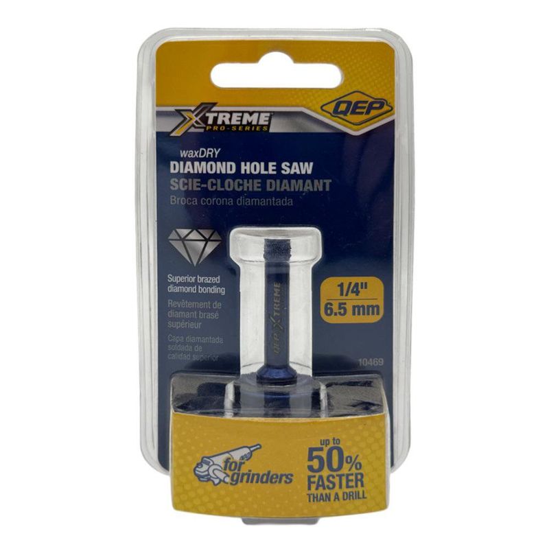 Broca Tipo Corona Diamantada QEP Xtreme de 6.5 mm para Amoladora