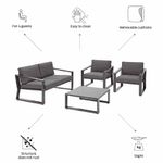 Set de Exterior Coffee Lyra Gris 4 Pzas