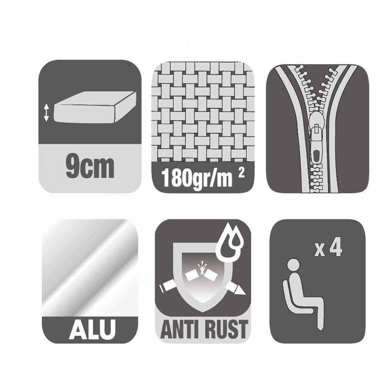 Set de Exterior Coffee Lyra Gris 4 Pzas