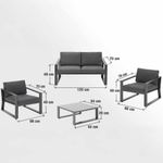 Set de Exterior Coffee Lyra Gris 4 Pzas