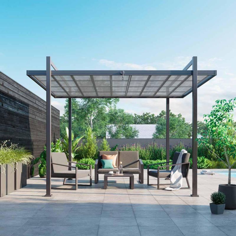 Set de Exterior Coffee Lyra Gris 4 Pzas