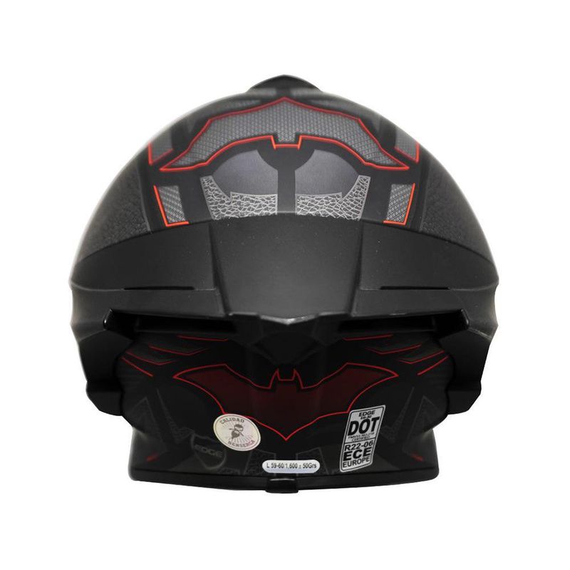 Casco Integral EDGE Batman Rojo Mate Talla M