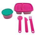 Set Infantil con Contenedores y Cubiertos en Colores Surtidos