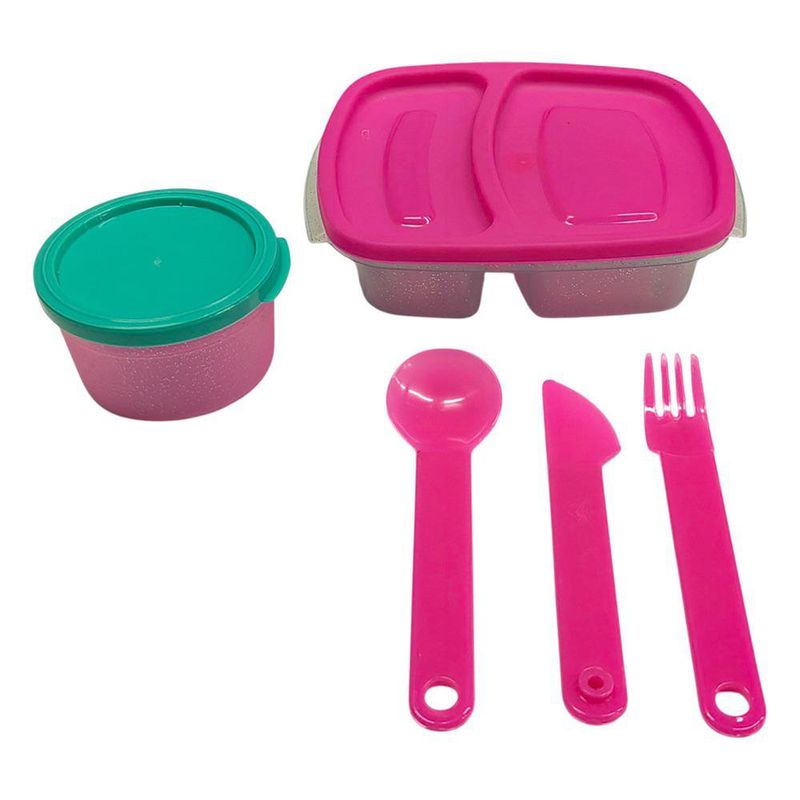 Set Infantil con Contenedores y Cubiertos en Colores Surtidos